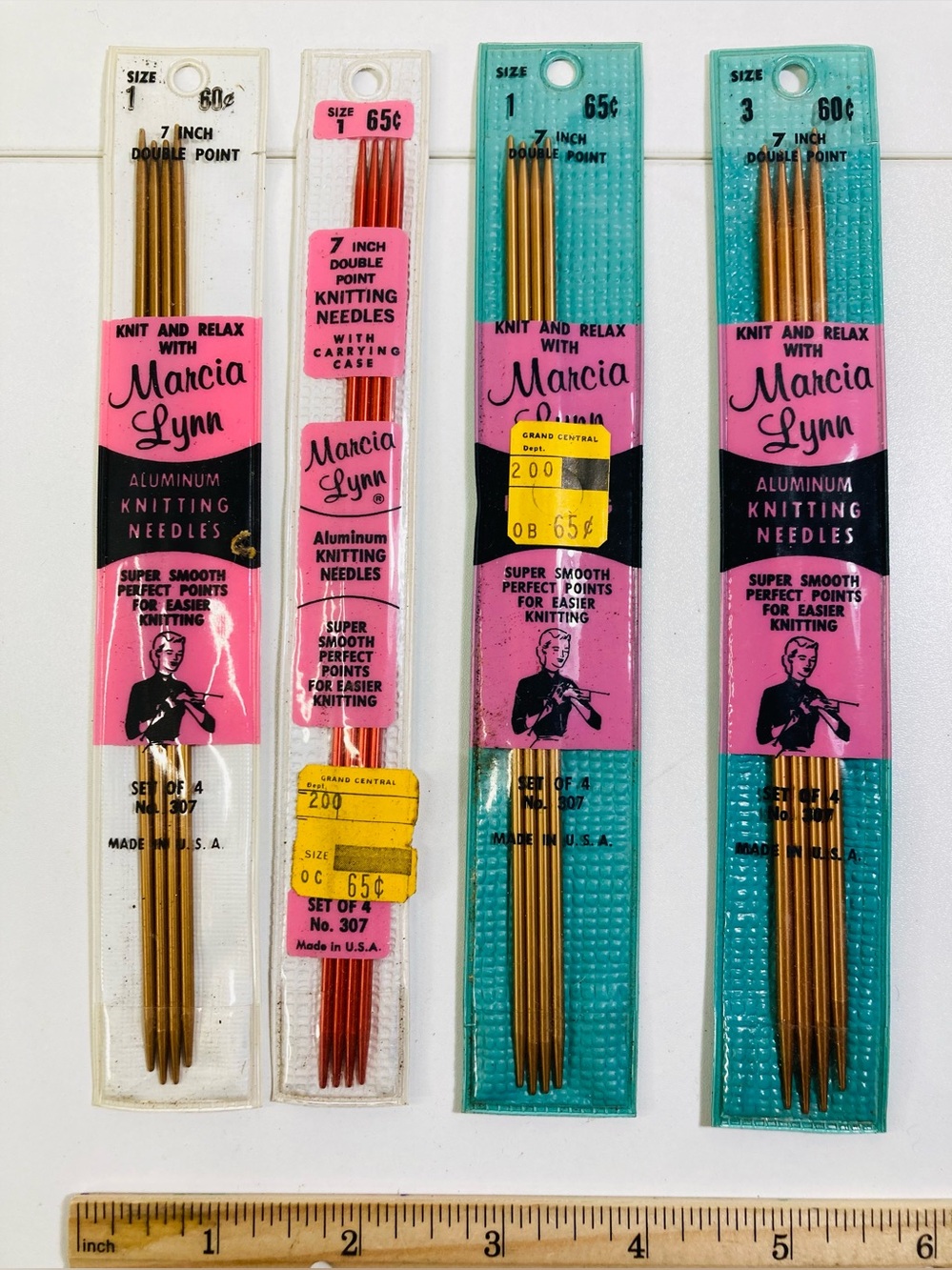 4 Sets New Vintage Boye Double Pointed Metal Knitting Needles 7” Length